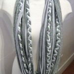 Double Neck Scarf-lace Grey_Green (Medium)