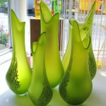 Double Profile Vases Green (Medium)