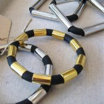 Rubber Bangles with Metal Beads (Medium)